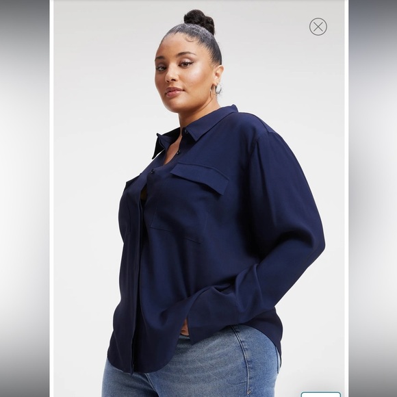 The good American oversized size 3 navy shacklett - Picture 9 of 15